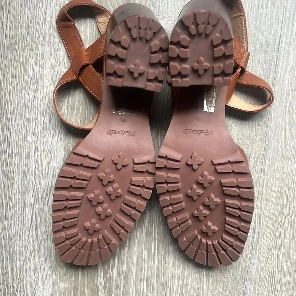 NEW Madewell Claudie Lugsole MaryJane Heels Leather Dried Maple